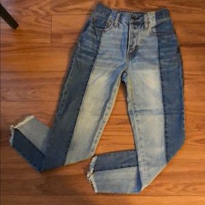 two-toned vintage high-rise jeans / tailored 0
